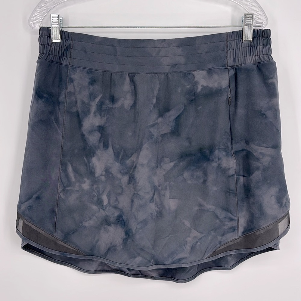 Lululemon Hotty Hot High-Rise Skirt Long Diamond Dye Pitch Graphite Gray Size 12